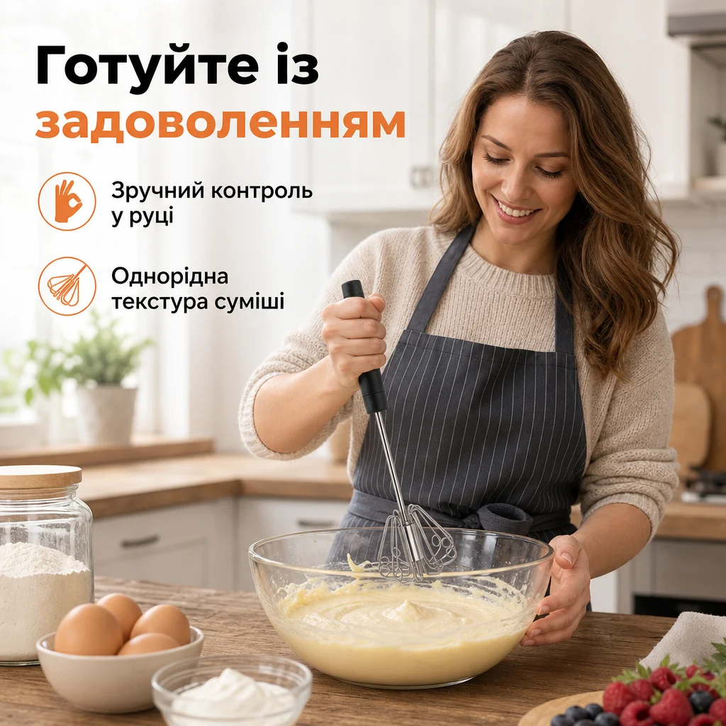 Напівавтоматичний ручний вінчик для яєць — Результат використання