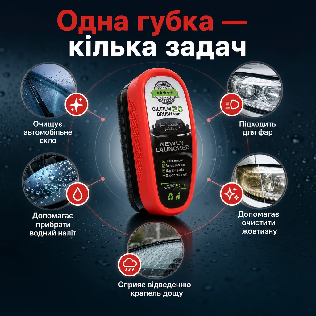Червона губка-антидощ для авто — Основні переваги