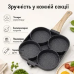 Сковорідка з 4 секціями для сніданків — Основні переваги