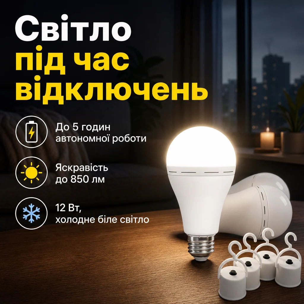 Аварійна акумуляторна LED-лампа — Головне зображення