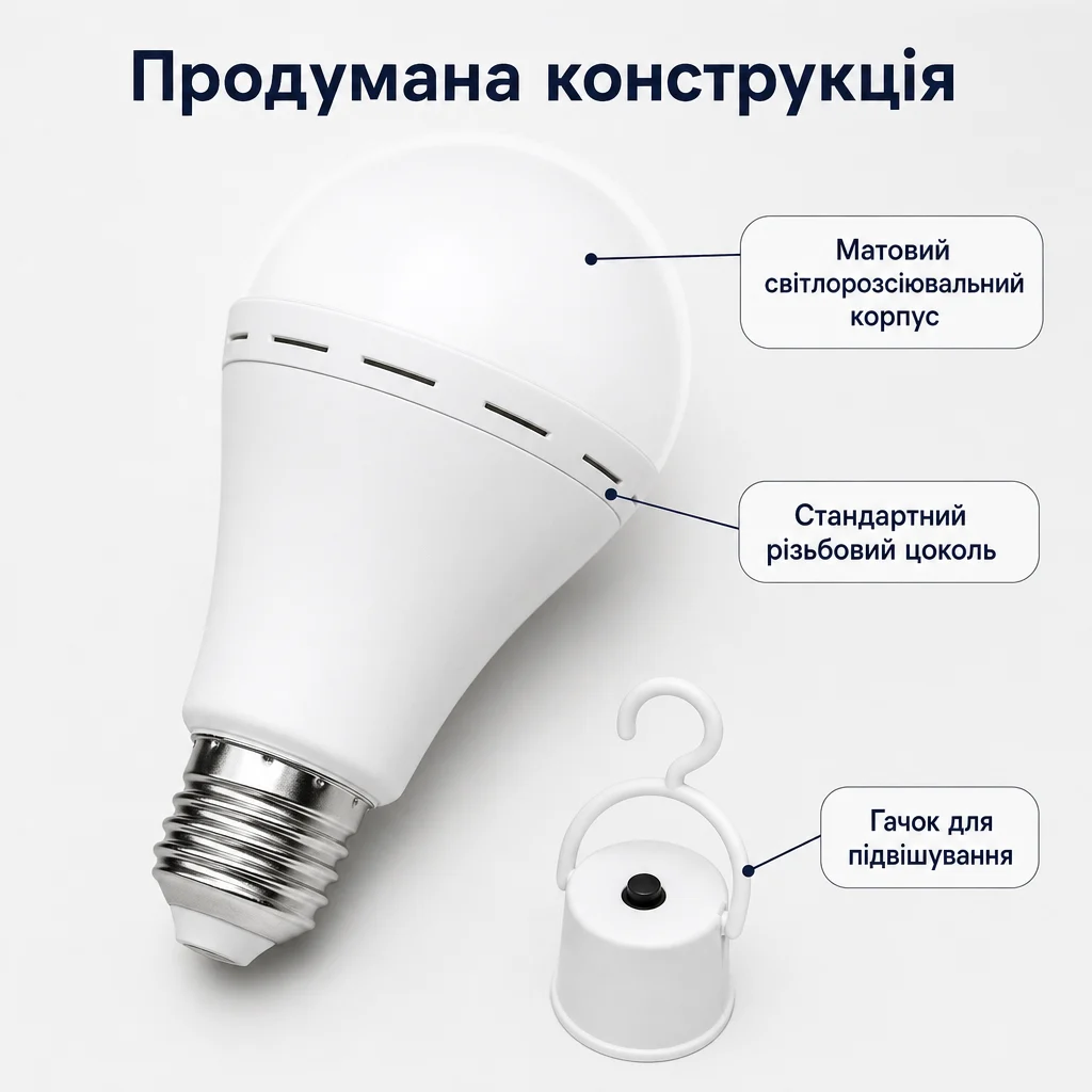Аварійна акумуляторна LED-лампа — Деталі товару