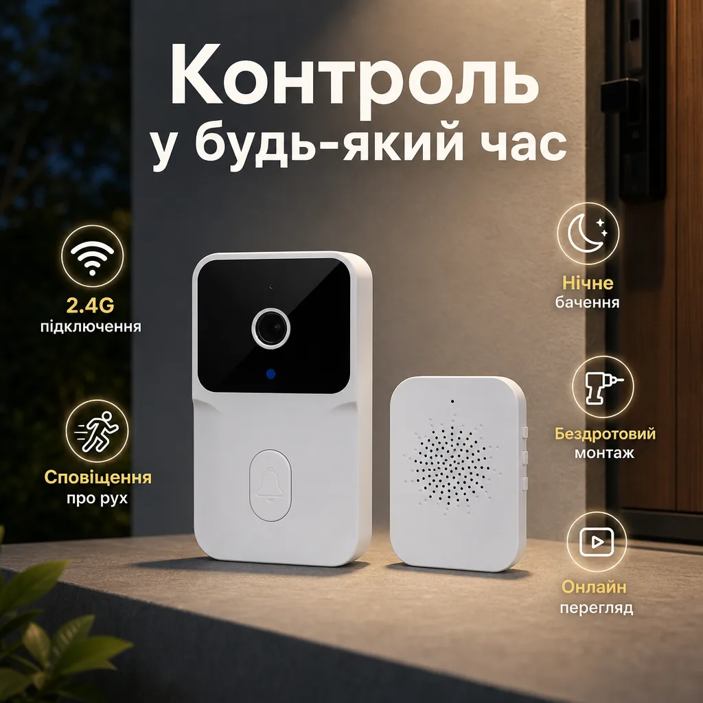 Бездротовий відеодзвінок із камерою — зображення 4