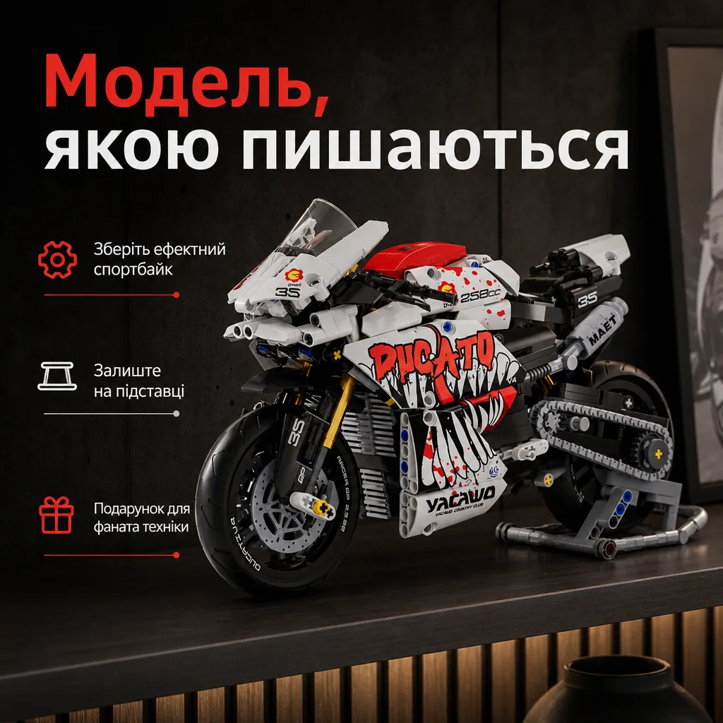 Конструктор спортивний мотоцикл Ducati Machine Player — зображення 6